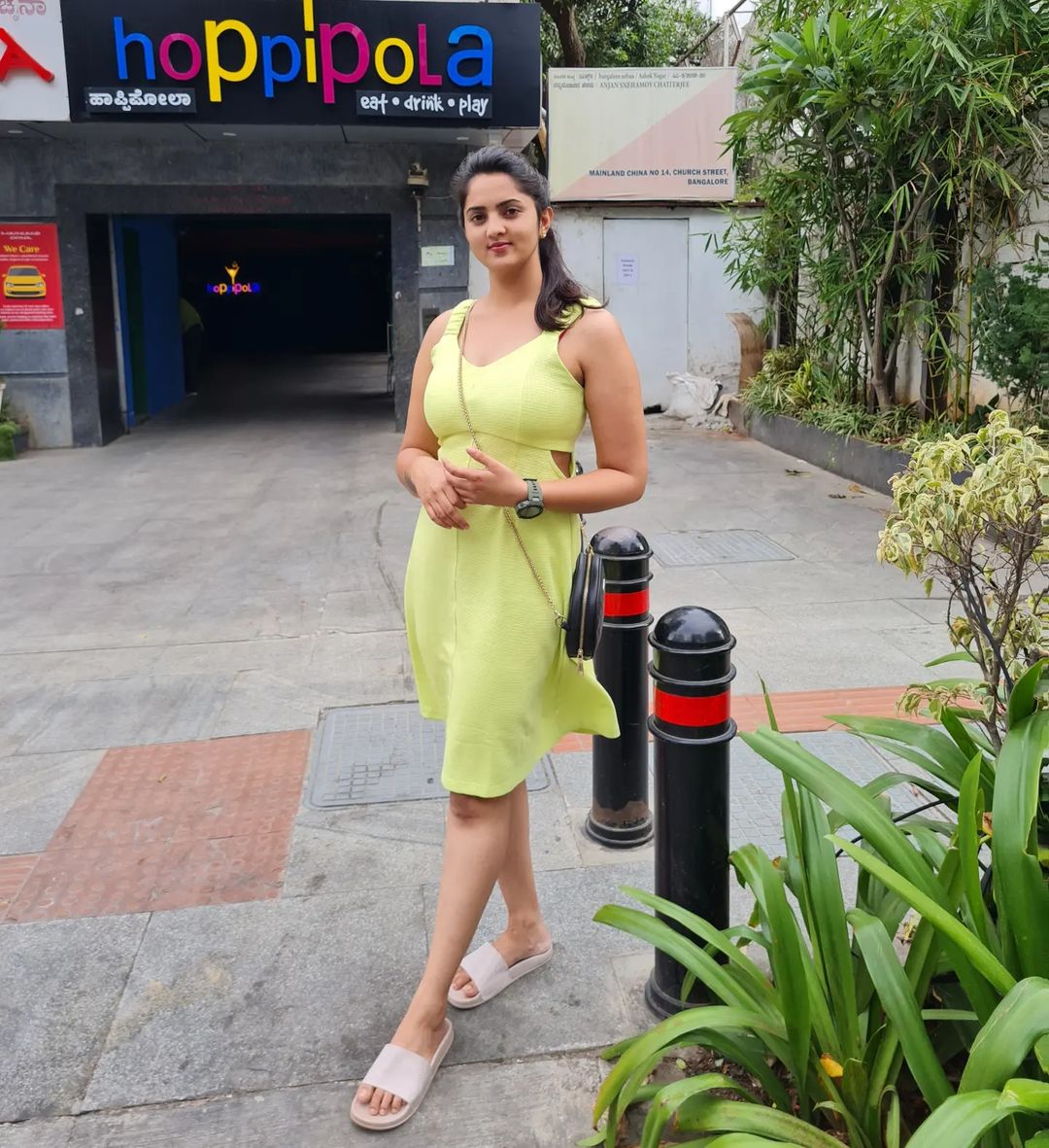 Indian TV Actress Radhika Preeti Images in Green Dress